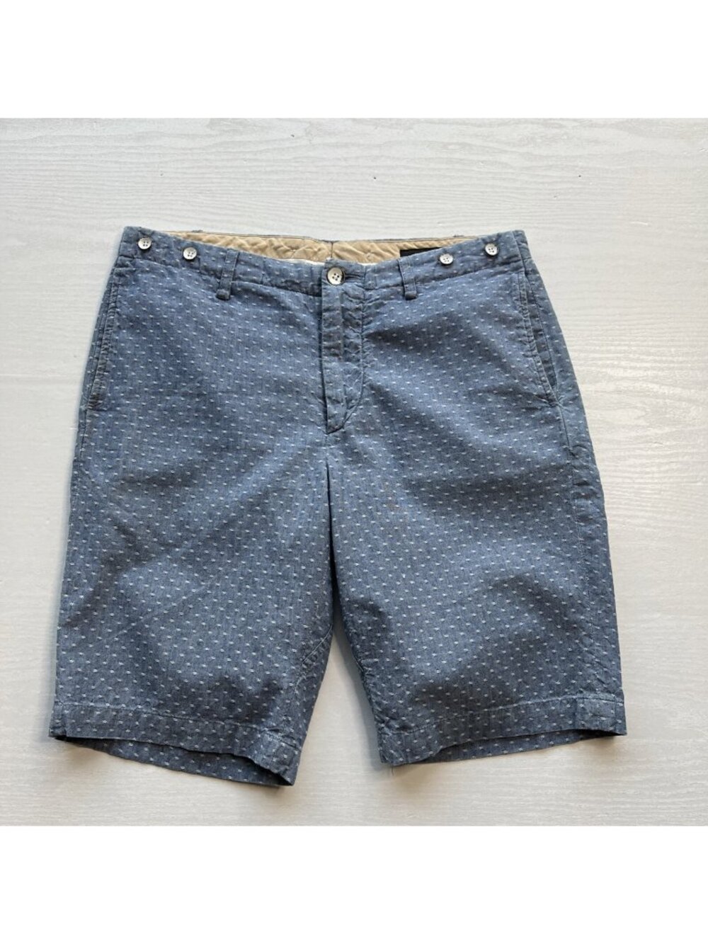 Rag bone Oxford Shorts Regular Fit 9 Inch Inseam Blue Dot Mens 30